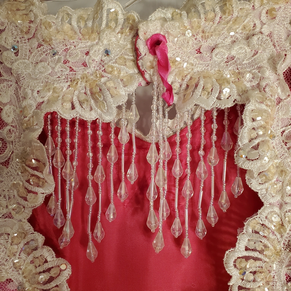Vintage Girl Lace Rhinestone and Tulle Gown - Picture 6 of 14